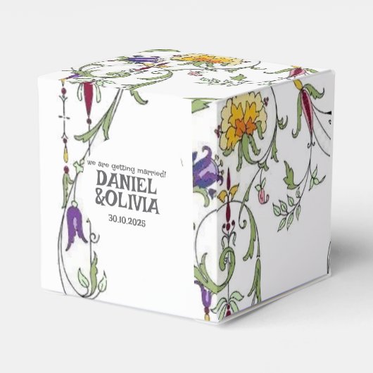 Wildflower Wedding Rustiek Land Wilde Bloemen Wed Bedankdoosjes (Achterkant)