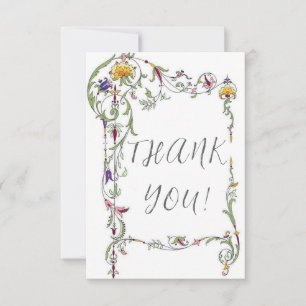 Wildflower Wedding Rustiek Land Wilde Bloemen Wed Bedankkaart