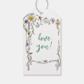 Wildflower Wedding Rustiek Land Wilde Bloemen Wed Cadeaulabel (Achterkant)