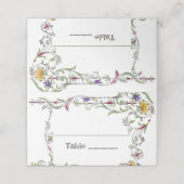 Wildflower Wedding Rustiek Land Wilde Bloemen Wed Plaatskaartje (Buitenkant ongevouwen)