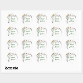 Wildflower Wedding Rustiek Land Wilde Bloemen Wed Ronde Sticker (Vel)