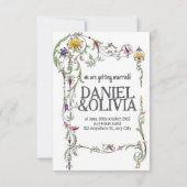 Wildflower Wedding Rustiek Land Wilde Bloemen Wed Save The Date (Achterkant)