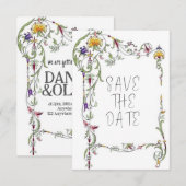 Wildflower Wedding Rustiek Land Wilde Bloemen Wed Save The Date (Voorkant / Achterkant)