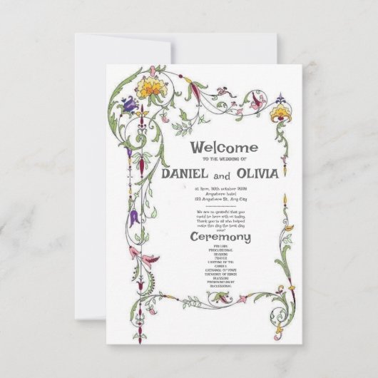 Wildflower Wedding Rustieke landprogramma's (Voorkant)