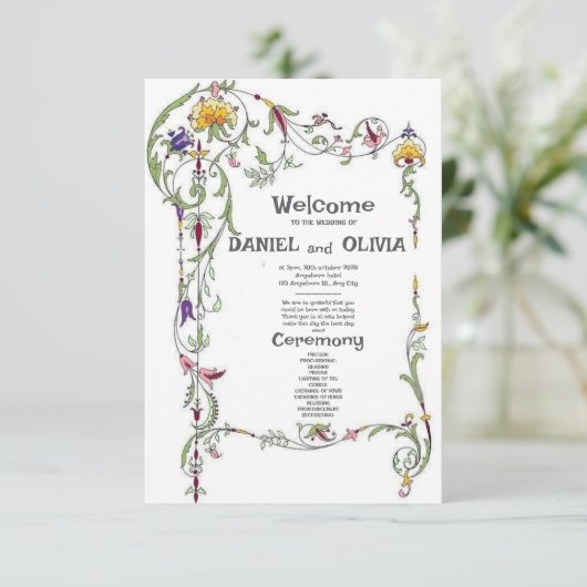 Wildflower Wedding Rustieke landprogramma's (Staand voorkant)