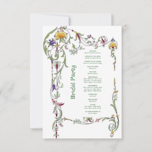 Wildflower Wedding Rustieke landprogramma's (Achterkant)