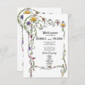 Wildflower Wedding Rustieke landprogramma's (Voorkant / Achterkant)