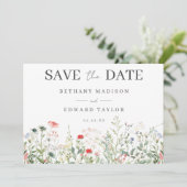Wildflower Wedding Save The Date (Staand voorkant)