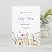 Wildflower Wedding Save The Date (Staand voorkant)