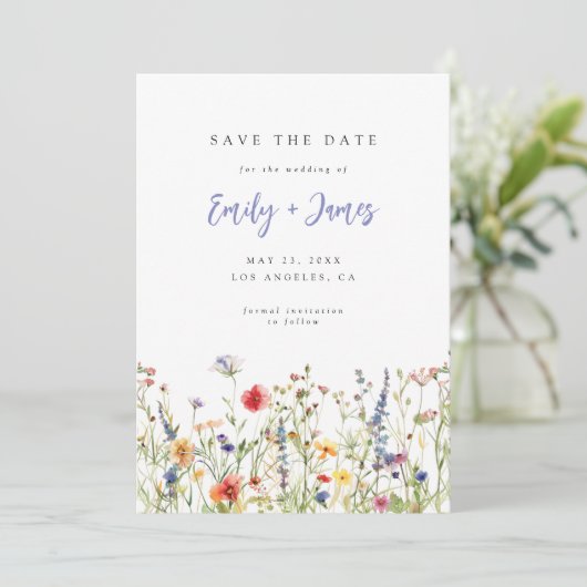 Wildflower Wedding Save The Date (Staand voorkant)