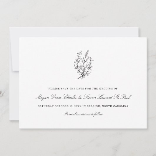 Wildflower Wedding Save The Date (Voorkant)