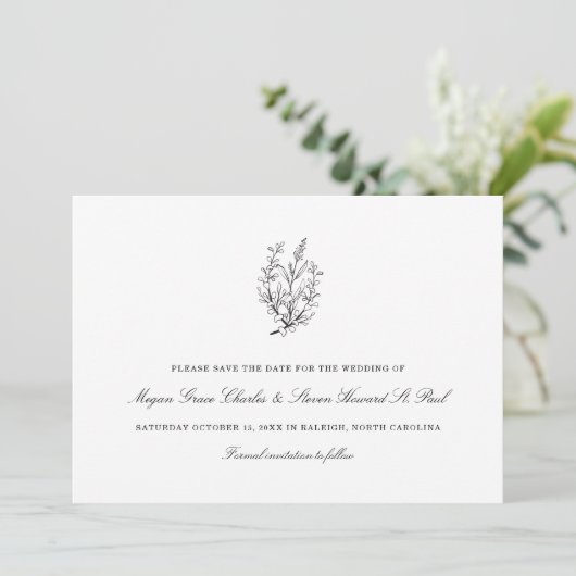 Wildflower Wedding Save The Date (Staand voorkant)