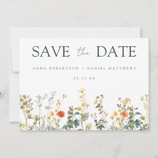 Wildflower Wedding Save The Date (Voorkant)
