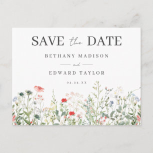 Wildflower Wedding Save the Date Briefkaart