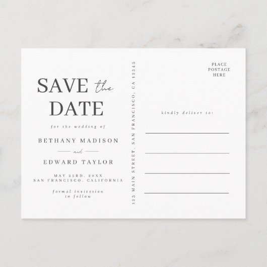 Wildflower Wedding Save the Date Briefkaart (Achterkant)