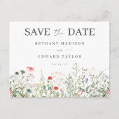 Wildflower Wedding Save the Date Briefkaart (Voorkant)