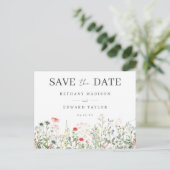 Wildflower Wedding Save the Date Briefkaart (Staand voorkant)