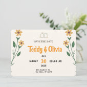 Wildflower Wedding Save the Date Card  (Staand voorkant)