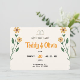 Wildflower Wedding Save the Date Card 