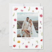 Wildflower Wedding Save the Date Foto Kaart (Achterkant)