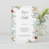Wildflower Wedding Save the Date Kaart (Staand voorkant)