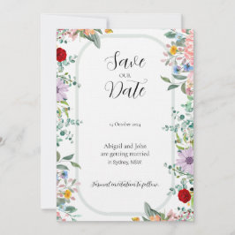 Wildflower Wedding Save the Date Kaart