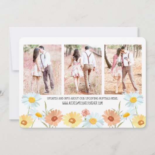 Wildflower Wedding Save the Date Kaarten with Phot (Achterkant)