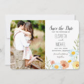 Wildflower Wedding Save the Date Kaarten with Phot (Voorkant)