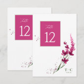 Wildflower Wedding Table No. Fuchsia ID954 Kaart (Voorkant / Achterkant)
