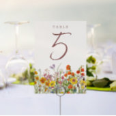 Wildflower Wedding Table Numbers Kaart