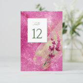 Wildflower Wedding Texture Table No. Fsia ID95 Kaart (Staand voorkant)