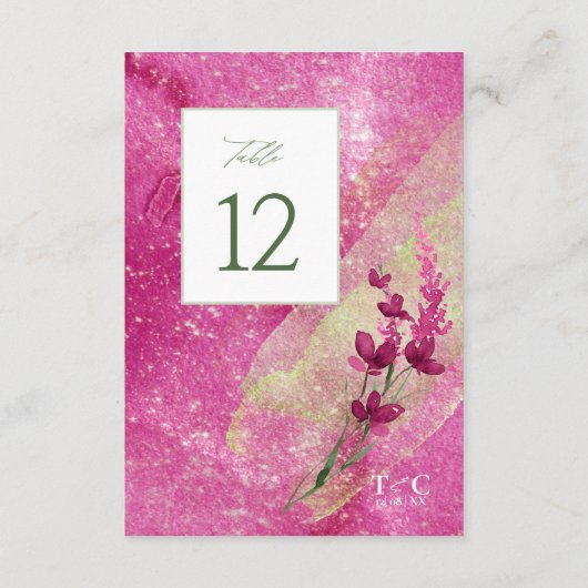 Wildflower Wedding Texture Table No. Fsia ID95 Kaart (Achterkant)