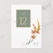 Wildflower Wedding Texture Table No. Gold ID954 Kaart (Achterkant)