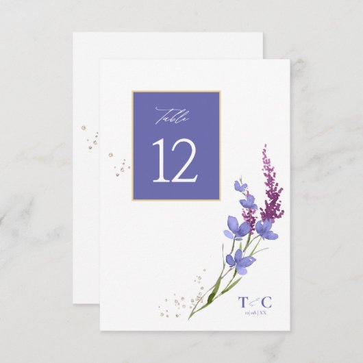 Wildflower Wedding Texture Table No. Peri ID954 Kaart (Voorkant / Achterkant)