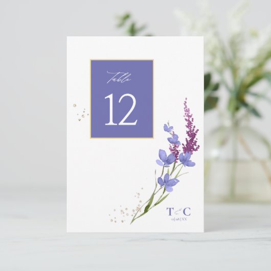 Wildflower Wedding Texture Table No. Peri ID954 Kaart (Staand voorkant)