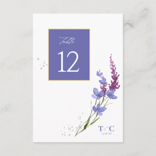 Wildflower Wedding Texture Table No. Peri ID954 Kaart (Achterkant)