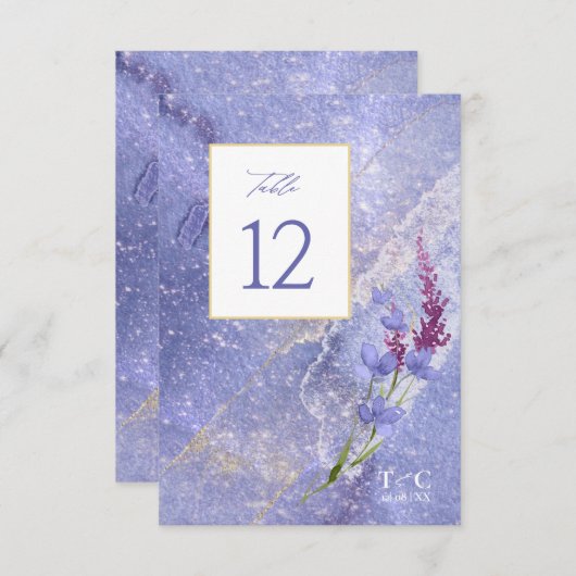 Wildflower Wedding Texture Table No. Peri ID95 Kaart (Voorkant / Achterkant)