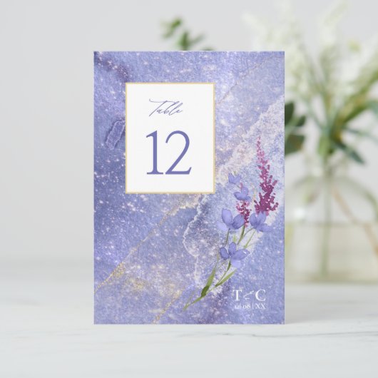 Wildflower Wedding Texture Table No. Peri ID95 Kaart (Staand voorkant)