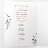 Wildflower Wedding Trifold Letter Fold Programma (Binnenzijde eerst)