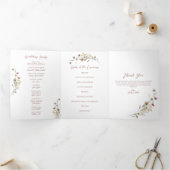 Wildflower Wedding Trifold Letter Fold Programma (Binnen)