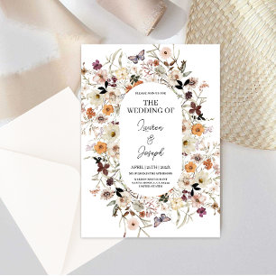 Wildflower Wedding-uitnodiging Kaart
