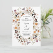 Wildflower Wedding-uitnodiging Kaart (Staand voorkant)