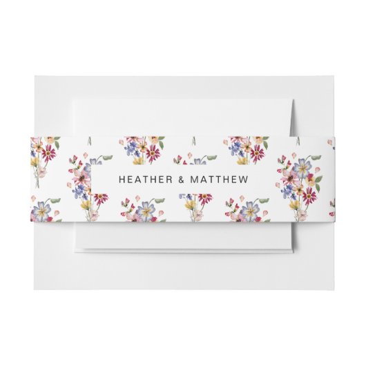 Wildflower Wedding Uitnodigingen Wikkel (Voorkant Voorbeeld)