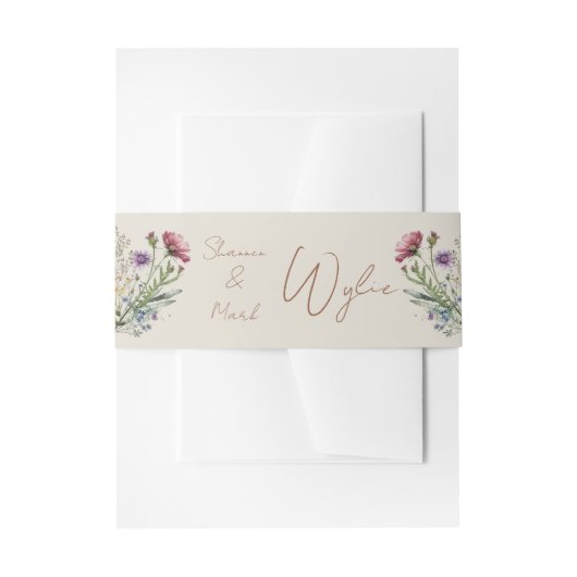 Wildflower Wedding Uitnodigingen Wikkel (Voorkant Voorbeeld)