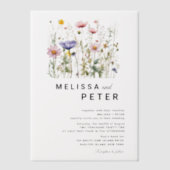 Wildflower Wedding Vellum Uitnodigingen (Voorkant)
