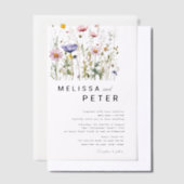 Wildflower Wedding Vellum Uitnodigingen (Offset)
