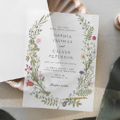 Wildflower Wedding Vellum Uitnodigingen
