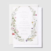 Wildflower Wedding Vellum Uitnodigingen (Offset)