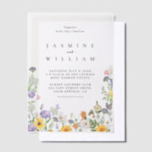 Wildflower Wedding Vellum Uitnodigingen (Offset)