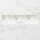 Wildflower Wedding Waterfles Etiket (Enkel label)